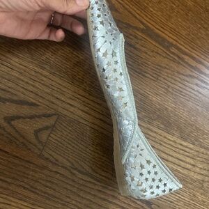 Jimmy Choo Silver Laser Cut Flats